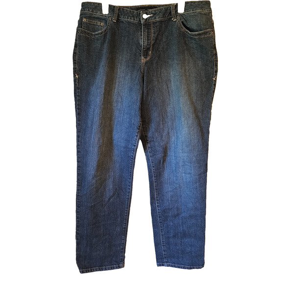 Venezia Jeans Women’s Size 18 Average Blue Stretch Denim Straight Leg Jeans - Picture 1 of 13
